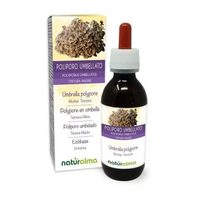 Abbildung von Eichhase oder Ästige Büschel Porling (Polyporus umbellatus Grifola umbellata) Pilz Alkoholfreier Urtinktur Naturalma Flüssig Extrakt Tropfen 120 ml Nahrungsergänzungsmittel Veganer