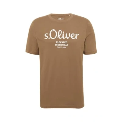 Abbildung von T Shirt mit Logo Print Sandstein M