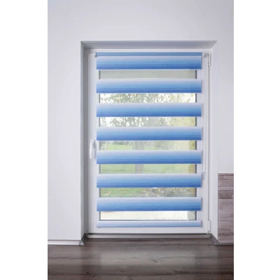 Abbildung von K Home® Klemmfix Doppelrollo Madrid ohne Bohren Farbverlauf BLau B40 x H200 cm