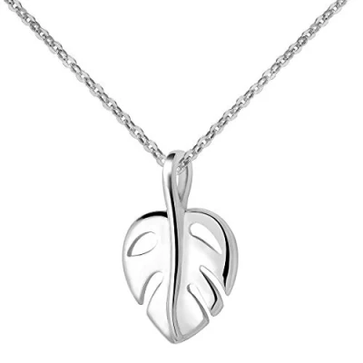 Abbildung von Materia Kette mit Blatt Anhänger Damen Halskette Silber 925 50 cm KA 460 K97 50cm
