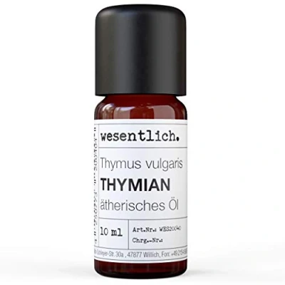 Abbildung von Thymianöl reines ätherisches Öl von wesentlich. 100% naturrein aus der Glasflasche (10ml)