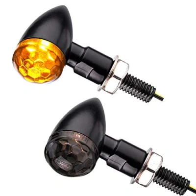 Abbildung von Germany Motorsports Motorrad LED Mini Blinker Bullet Style schwarz smoke getönt e geprüft 1 Paar