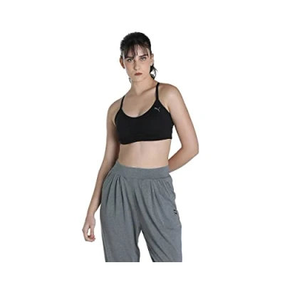 Abbildung von Puma LOW Impact Studio Foundation BRA Sportbh mit leichter Stützkraft, Damen, Größe: Medium, Black