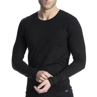 Abbildung von CALIDA Cotton Code Langarmshirt Herren, mit Rundhalsausschnitt