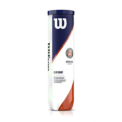 Abbildung von Wilson Offizielle Roland Garros Tennisbälle, Tennisballdose á 4 Bällen, Für Sandplätze geeignet, WRT115000, Yellow