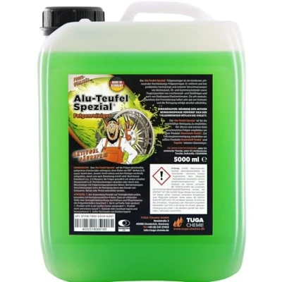 Abbildung von TUGA Chemie 0 Alu Teufel Spezial Felgenreiniger Aktiv Gel für glänzende Alufelgen dank säurefreier Schmutzentfernung 5l Made in Germany
