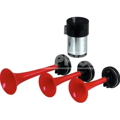 Abbildung von CARPOINT 0524702 Fanfare 12 H 830Hz ± 5%, M 730Hz L 595Hz 5% 117 Dreiklang Tiefton, Mittelton, Hochton elektrisch pneumatisch 240