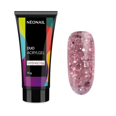 Abbildung von NEONAIL DUO Acrylgel Celebrate Rose Polygel Nägel Gel für Acryl Nagelverlängerung Poly 15 g