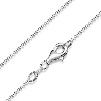 Abbildung von MATERIA Diamantierte Glitzer Kugelkette Silber 925 diamantiert Halskette Damen 1,1mm Kette in 40 120cm #K24, Länge Halskette:50 cm