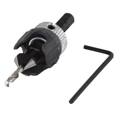 Abbildung von wolfcraft Vorbohrer mit Senker und Tiefenstopp I 2544000 Vorbohren Senken in einem Schritt für Senkkopfschrauben Ø von 3,2 12 mm