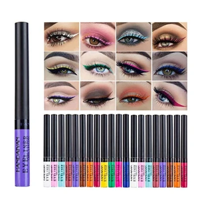 Abbildung von Allbesta 12 Farben Bunt Liquid Eyeliner Set Matte Wasserfest Make Up Pen Rainbow High Precise Liner (12pcs)