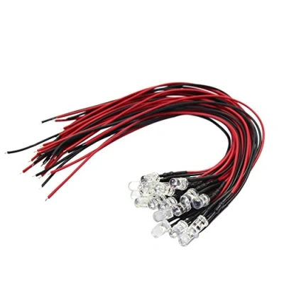 Abbildung von Evemodel L125WM NEU 20 STK. LEDs 5mm Warm weiß mit Kabel 20cm 12V