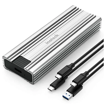Abbildung von Inateck NVMe M.2 USB 3.2 Festplattengehäuse mit Kühlkissen 10 Gbps, unterstützt SATA B+M Key und M Key/B+M SSD (2242, 2260, 2280) CC AC Kabel, werkzeuglos, FE2025