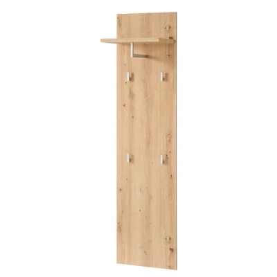 Abbildung von Stella Trading BARI Garderobenpaneel in Artisan Eiche Optik FSC Zertifiziert Moderne Hutablage mit zuverlässigen Wandhaken für Jacken &amp; Taschen 40 x 158 30 cm (B/H/T)