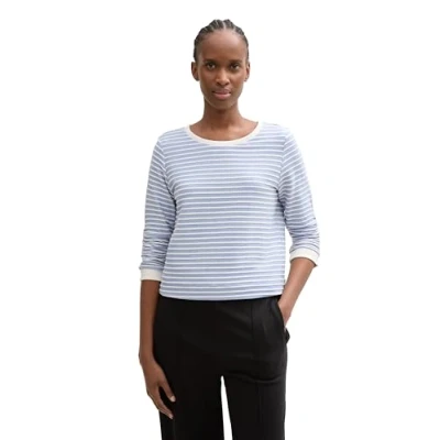 Abbildung von TOM Tailor Denim Striped Strickpullover, Damen, Größe: Medium, Bright blue