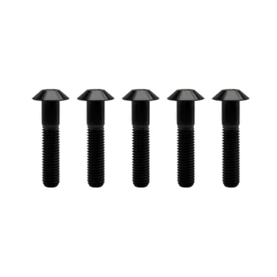 Abbildung von RISON Titanium Bolzen M6x1.0x35mm Titan Kuppelkopf Kopfbolzen Innensechskant Schwarz Titanschrauben Sockel Kopf Schraube für Fahrrad Motorrad 5 Stück