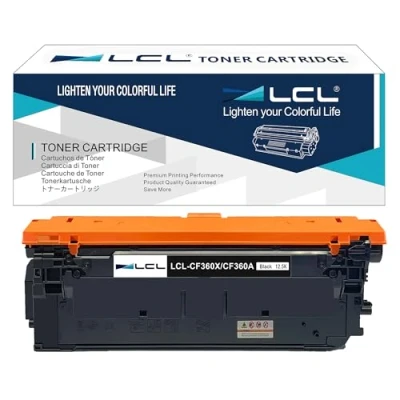 Abbildung von LCL Remanufactured Tonerkartusche 508X 508A CF360A CF360X 12500 Seiten (1 Schwarz) kompatibel für HP M553 Printer M577 Color Laserjet Enterprise M552dn M553dn M553n M553x M577c MFP M577Z