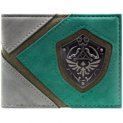 Abbildung von Zelda Twilight Princess Link Hylian Schildhaltung Geldbörse/Geldbeutel Klapp ID &amp; Kartenhalter, Grün