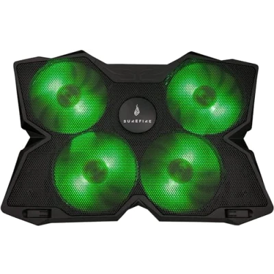 Abbildung von SureFire Bora Gaming Laptop Cooling Pad, Kühler 12 17 Zoll, Notebook Lüfter Kühlpads, Kühlunterlage für Laptops bis 17&quot;, externer 1200 U/min, max 26 dBA, grün