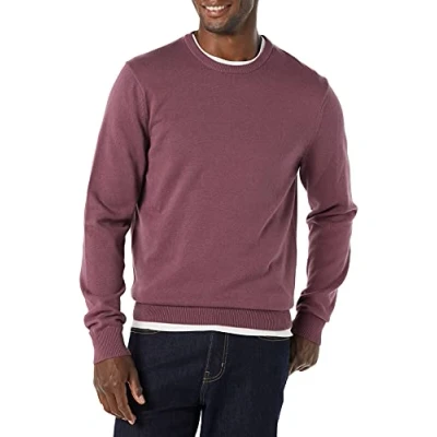 Abbildung von Amazon Essentials Herren Pullover mit Rundhalsausschnitt (in Übergrößen erhältlich), Pflaume, L
