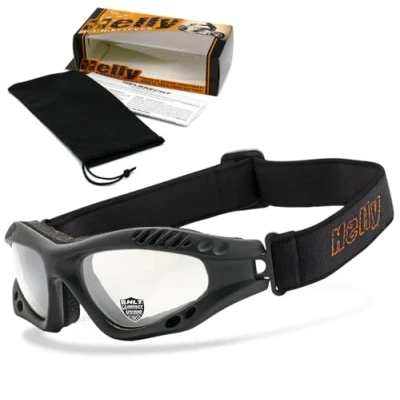Abbildung von HELLY® No.1 Bikereyes® Motorradbrille, Bikerbrille in klar winddicht, gepolstert, beschlagfrei, HLT® Sicherheitsglas nach DIN EN 166 TOP Tragegefühl bei langen Ausfahrten Motorradbrille
