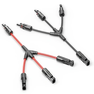 Abbildung von deleyCON Solar Y Kabel 3/1 Adapter 4mm² Stecker PV4 / T IP68 1500V (M/FFF, F/MMM) Für Solaranlage, Solarpanel, PV Anlage, Photovoltaik, (30cm)