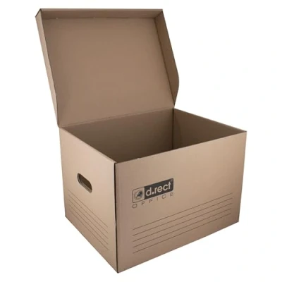 Abbildung von D.RECT 6 Stück Archivbox 2100 Lagerbox 431x333x294mm Klappdeckelbox Archivschachtel Aktenkarton Braun