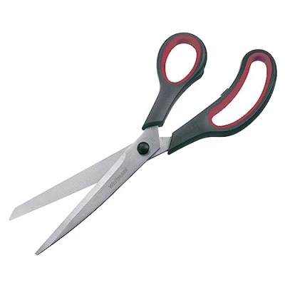 Abbildung von Westmark Papierschere 25 cm Haushaltsschere ideal für das Schneiden von Kunststoff, Papier, Pappe und mehr rostfreier Edelstahl, schwarz, rot