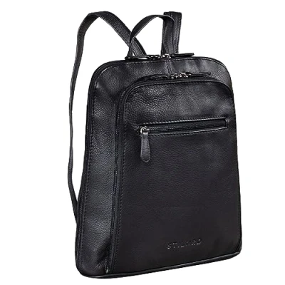 Abbildung von STILORD Damen Rucksack aus Leder schwarz Vintage Tagesrucksack Frauen Kleiner Echtleder Handtasche &#039;May&#039;