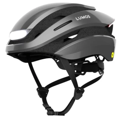 Abbildung von Lumos Ultra Smart Helm Fahrradhelm Vorder und Rücklicht (LED) Blinker Bremslichter Bluetooth Verbindung Erwachsene: Herren, Damen (Ash Grey, Größe: M L) MIPS