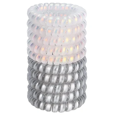 Abbildung von JessLab Haargummi Damen, 10 Stück Telefonkabel Elastisch Haarband No Damage Spirale für Mädchen Frauen Farbe Sortiert (#11)