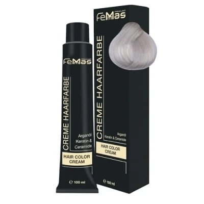 Abbildung von FemMas Haarfarbe Superaufheller Ultra Asch 901 S I Professionelle Creme zur Aufhellung um bis zu 5 Tonstufen Dauerhafte Haarfärbung für strahlende, haltbare Farbergebnisse 100 ml