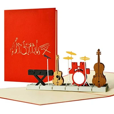 Abbildung von Diese Klappkarten Geburtstagskarte für Musiker und Musikliebhaber I schöne Verpackung Konzertkarten ausgefallener Gutschein einen Konzert oder Musical, Originell, H16