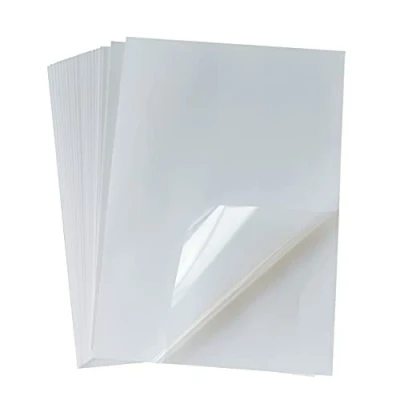 Abbildung von Cubic Coating 25 Blatt PREMIUM Vinyl Aufkleberfolie Translucent Selbstklebend für Laser und Tintenstrahldrucker Drucker Schnell Trocknen A4 Size Semi Transparent Aufkleber