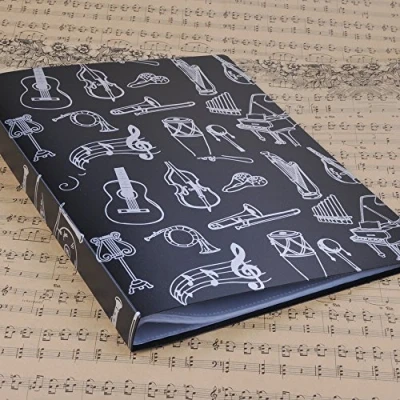Abbildung von PUNK A4 Größe Musik Tabelle Datei Ordner Dokumente Halter Aufbewahrung 40 Taschen (Music Instrument Black)