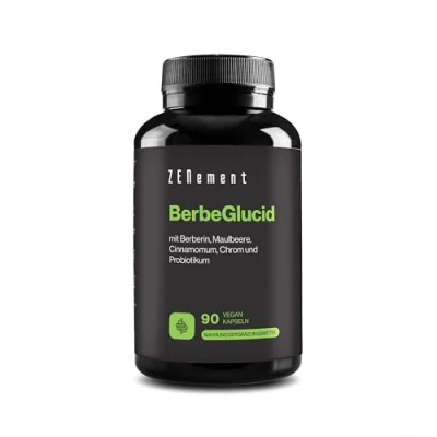 Abbildung von BerbeGlucid Für Blutzucker und Kohlenhydrate Berberin, Maulbeere, Zimt, Chrom Probiotikum 90 Vegane Kapseln, Ohne Zusatzstoffe, Glutenfrei, GVO