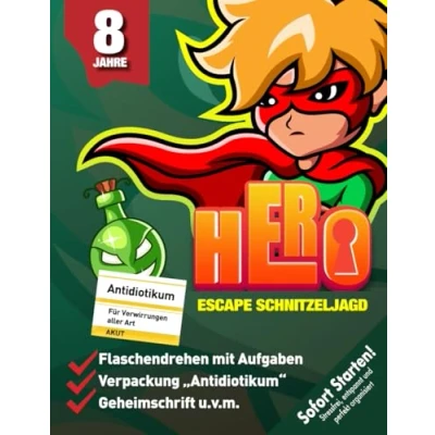 Abbildung von Escape Schnitzeljagd Superheld Kindergeburtstag ab 8 Jahren: Superhelden aufgepasst! In Morsecity ist eine sehr starke Superkraft gemeinsam mit einem Schatz versteckt! (Bravo Schatzsuche)