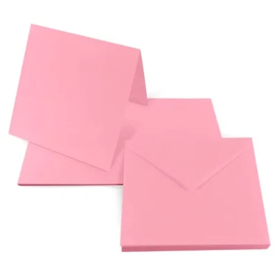 Abbildung von Netuno 25 Klapp Karten blanko mit Umschlag Doppelkarten Rosa + quadratische Briefumschläge 14 x cm Rainbow Set Kuvert Karteikarten gefaltet Umschläge quadratisch Papeterie