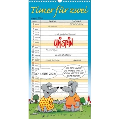 Abbildung von Uli Stein Timer für zwei 2026: Monatskalender die Wand: Praktischer Wandkalender mit viel Platz zum Eintragen und tollen Cartoons Pärchenplaner Aufhängen (Uli Kalender 2026)