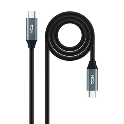 Abbildung von Nanocable 10.01.4303 USB 3.2 Gen2x2 20Gbps 5A/100W 4K/60Hz C/M Kabel, Farbe Schwarz, 3 m