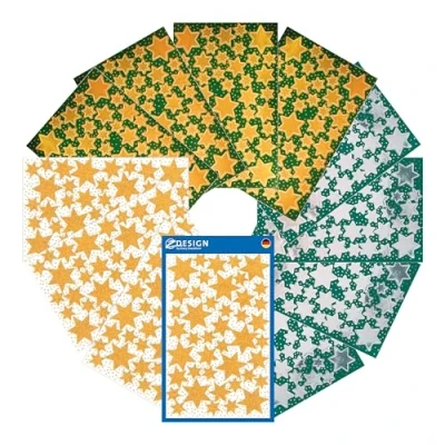 Abbildung von AVERY Zweckform 556 Aufkleber Weihnachten Sterne (Made in Germany, Weihnachtssticker, Weihnachtspost, selbstklebend, Glitzer, Sternaufkleber gold/silber, Weihnachtsdeko, Geschenke, Karten) 51013