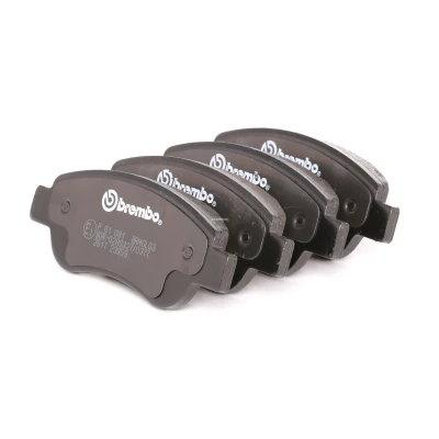 Abbildung von BREMBO P 61 081 Bremsbelagsatz exkl. Verschleißwarnkontakt mit Bremssattelschrauben Zubehör TOYOTA: Aygo, PEUGEOT: 108 Hatchback, 107 Hatchback