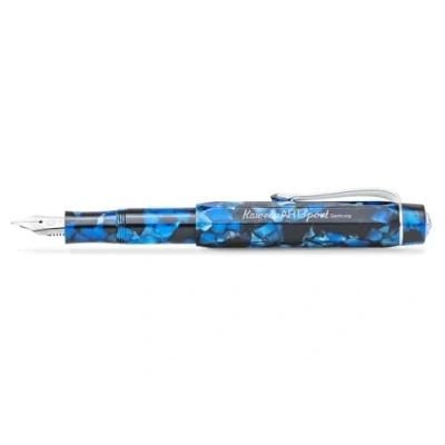 Abbildung von Kaweco ART Sport Füllhalter Pebble Blue I Premium Füllfederhalter für Tintenpatronen mit hochwertiger Stahlfeder Füller aus Acryl 12,5 cm Federbreite: M (Medium)