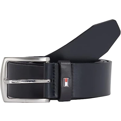 Abbildung von Tommy Hilfiger Herren Gürtel New Denton Belt 4.0 Ledergürtel, Blau (Midnight), 105