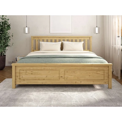 Abbildung von OTTO home Bett "Fredegard, skandinavischer Stil, vielseitig kombinierbar, 2 Breiten" 180er oder 140er Breite, Sprossen am Kopfteil, mit Lattenrost, Kassettenoptik