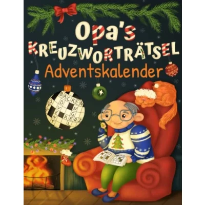 Abbildung von Opa&#039;s Kreuzworträtsel Adventskalender: Senioren Adventskalender für Opa mit 72 Kreuzworträtseln in großer Schrift