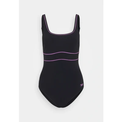 Abbildung von Speedo Solid Contour Eclipse ONE Piece Badeanzug, Damen, Größe: 38, Black/neon violet