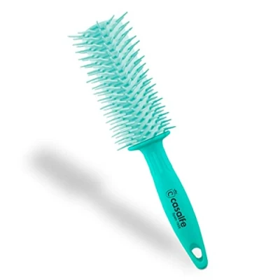 Abbildung von Casalfe Pro Curly Anti Zug Bürste für lockiges/Rebel Haar, Haarbürste mit flexiblen Plektren und texturiertem Nano, verhindert Haarbruch, Farbe Tiffanys