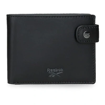 Abbildung von Reebok Switch Horizontale Geldbörse mit Klickverschluss, Schwarz, 11 x 8,5 1 cm, Leder, Talla única, Brieftasche Klickverschluss