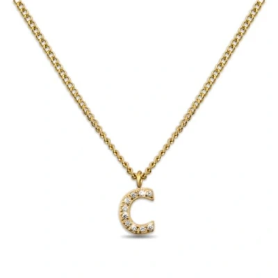 Abbildung von GD GOOD.designs Kette Buchstabe C Gold für Damen I 18K vergoldete Halskette mit Zirkonia Initialien Goldene Edelstahl Buchstabenkette (Buchstabe C)